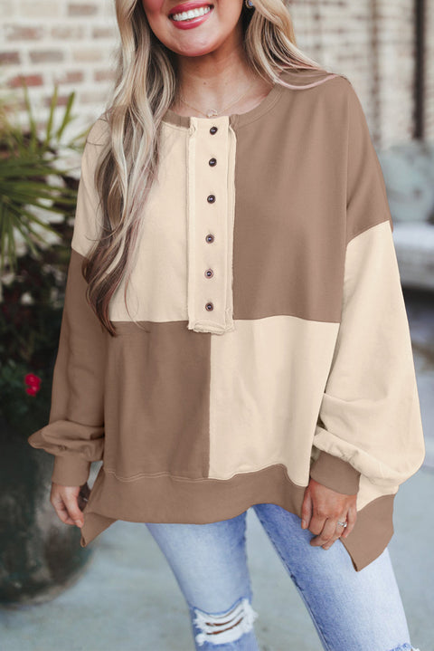 Splicing contrasting fleece buckle long lapel sweater women's upper m301011