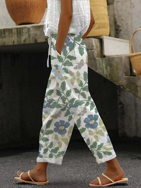 Pantalon décontracté à taille élastique et poches pour femme, coupe droite, m301372 