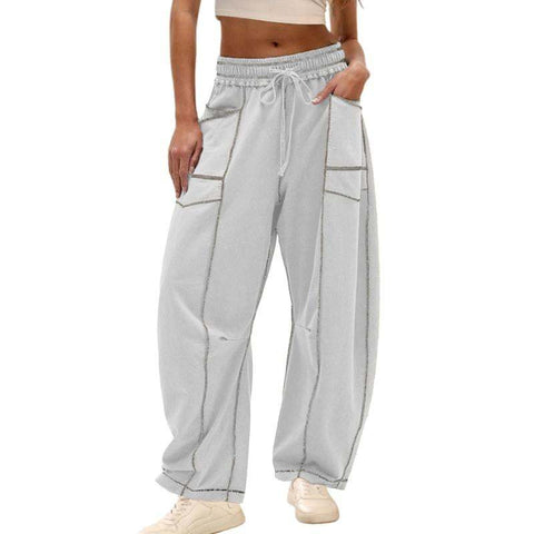 Loose wide-leg pants casual summer wide-leg pants drawstring waist casual pants sweatpants m301884