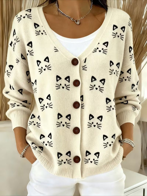 Button knitted hooded cardigan jacket autumn and winter new m303072