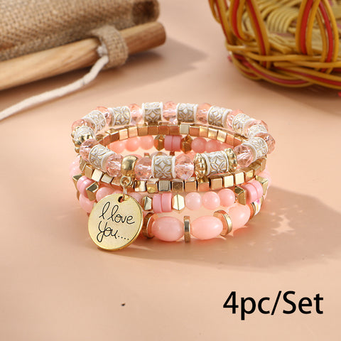 Neues böhmisches Armband, kreatives Quasten-Mehrschicht-Perlenarmband m3331286