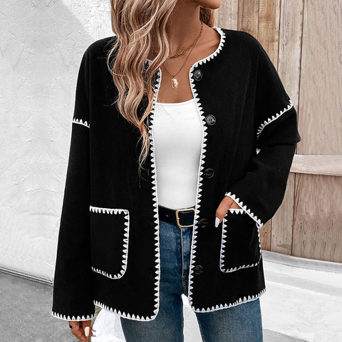 Herbst und Winter Damenbekleidung lose farblich passende Fleecejacke m300620 