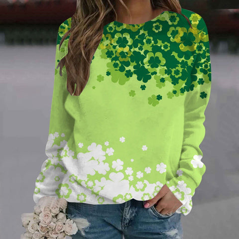 Pull col rond imprimé manches longues femme m300913 