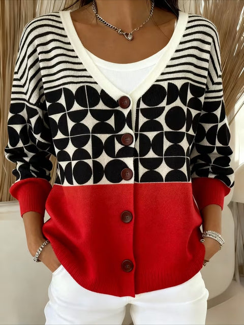 Button knitted hooded cardigan jacket autumn and winter new m303072