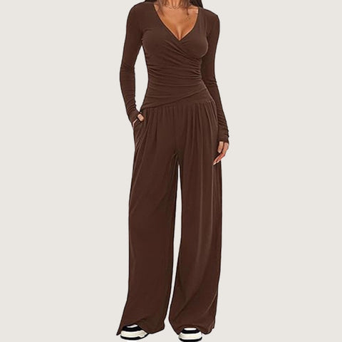 Wide-leg pants set women's long-sleeved multi-occasion sportswear m301804