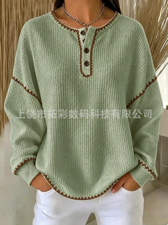 Digital printing four-button stand-up collar T-shirt women's FF303399 02