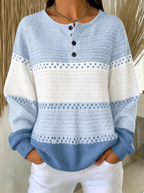 Delicate plaid fashion print women's button sweater FF303387