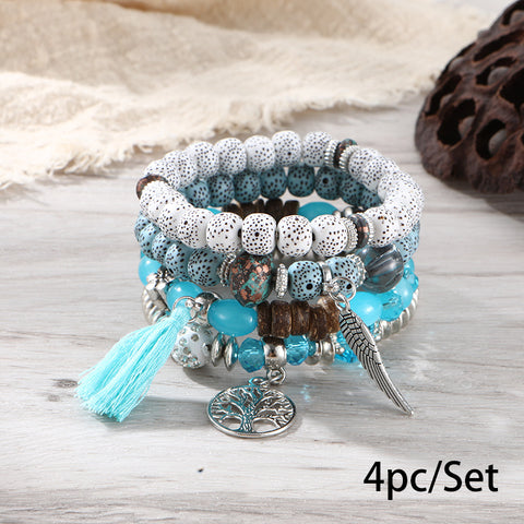 Neues böhmisches Armband, kreatives Quasten-Mehrschicht-Perlenarmband m3331286