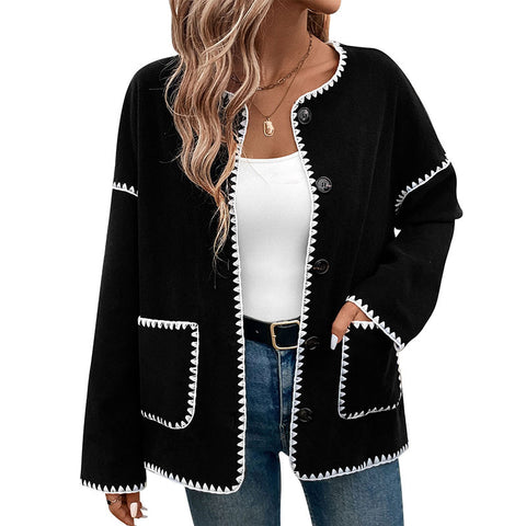 Herbst und Winter Damenbekleidung lose farblich passende Fleecejacke m300620 