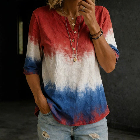 Seven-quarter-sleeved POLO shirt top bamboo hemp shirt m302848
