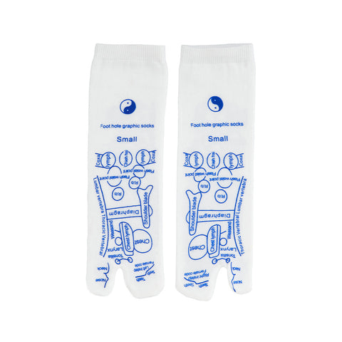 Chaussettes de massage des pieds pour points d'acupuncture, thérapie des pieds, soins de santé, chaussettes à cent points d'acupuncture, massage des pieds, point méridien, illustration de points, chaussettes m3331174 
