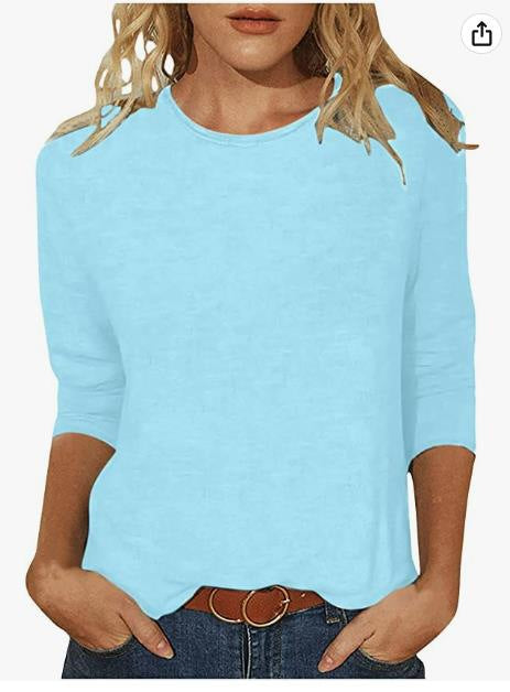 Einfarbiges T-Shirt mit Rundhalsausschnitt und Aufdruck m300770 
