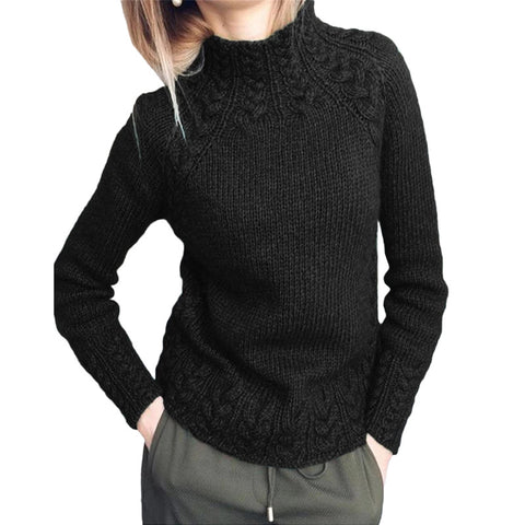 Damenpullover einfarbig Twist Pullover gestrickt m300504 