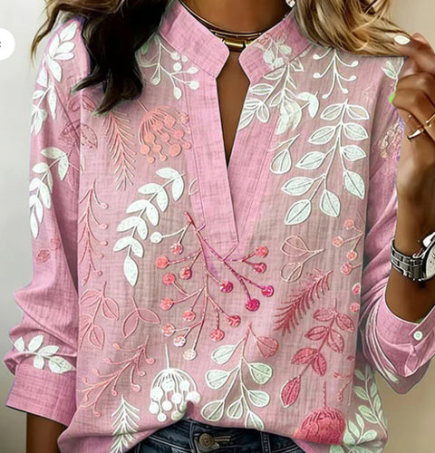 Digital printing casual pullover versatile spring and summer new shirt top m302788