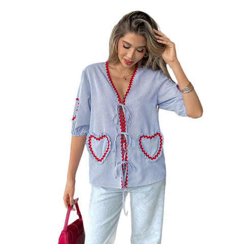 T-shirt manches mi-longues style vacances Temperament M301399 