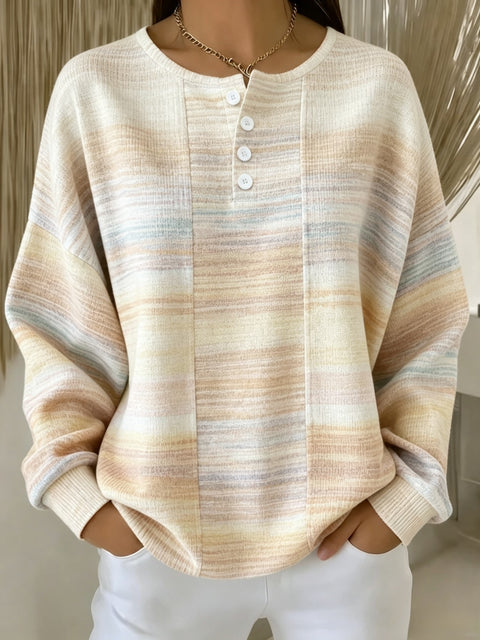 Delicate plaid fashion print women's button sweater FF303387
