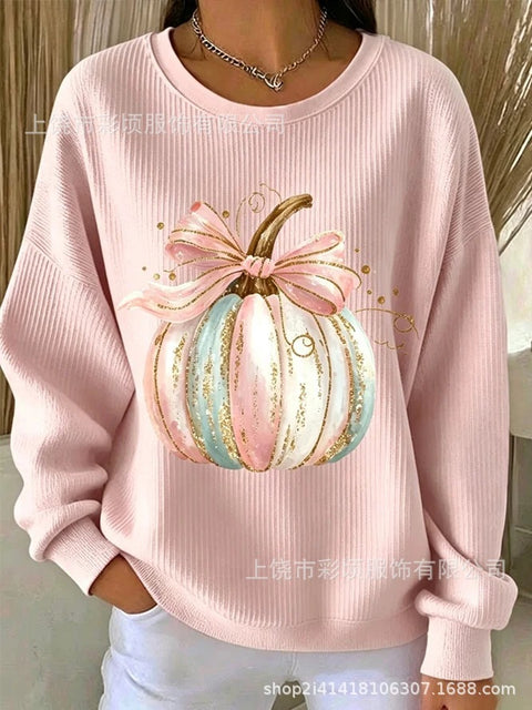 Autumn shoulder crew neck sweater 3D digital printing crew neck FF303419