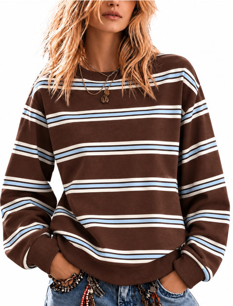 Casual Crew Neck Long Sleeve Pullover 3D Digital Printing Women's Sweater FF303429 02
