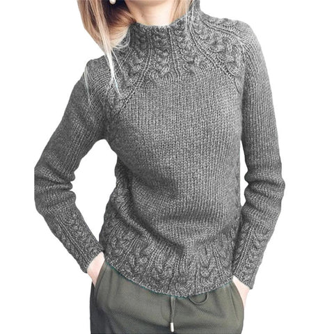 Damenpullover einfarbig Twist Pullover gestrickt m300504 