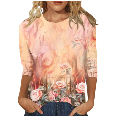 Einfarbiges T-Shirt mit Rundhalsausschnitt und Aufdruck m300770 