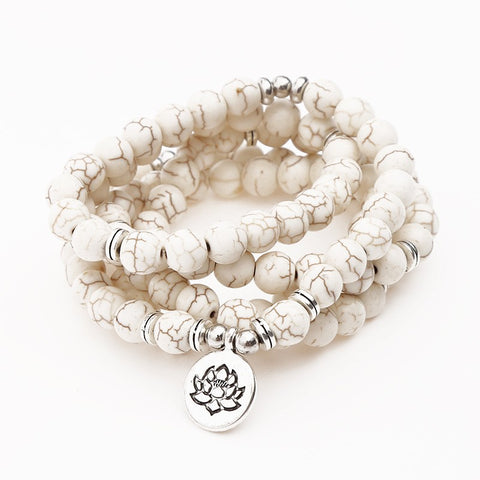 8Mm new Amazon bracelet 108 Buddha beads lotus multi-circle bracelet tree of life pendant item sweater chain m3331309