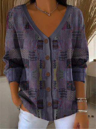 3D Digital Printed Women's Shoulder Cardigan Sweater FF303400
