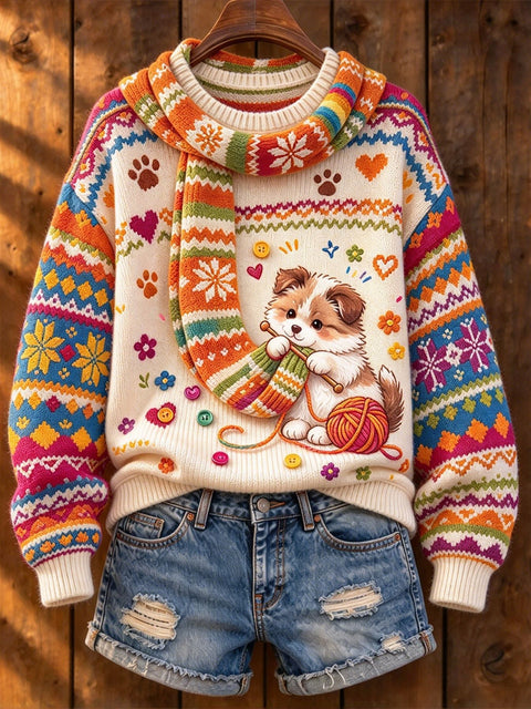 Huacai woolen sweater women sweater cartoon digital printing FF303420