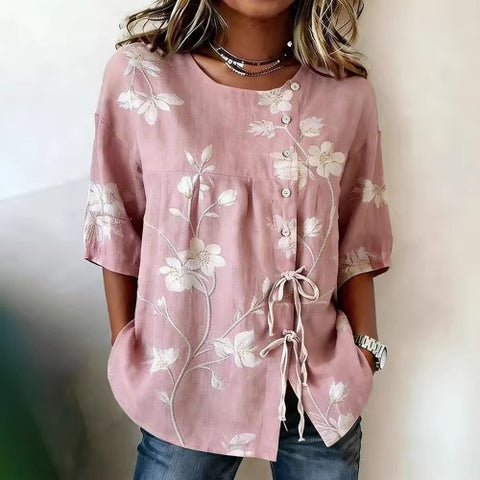 Women's long-sleeved shirt print top m302759