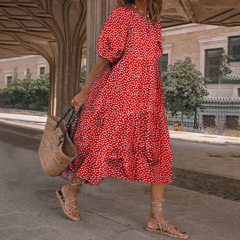 Robe ample décontractée à carreaux et manches longues m301460 