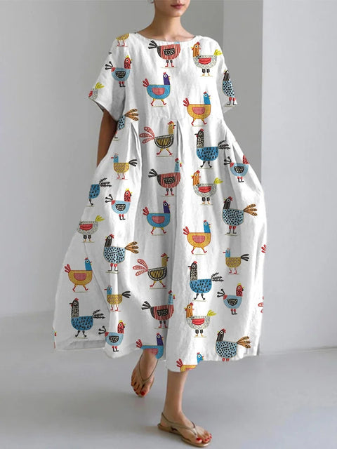 3D digital printing women's casual fashion plus size short-sleeved dress m302781