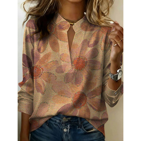 Digital printing casual pullover versatile spring and summer new shirt top m302788
