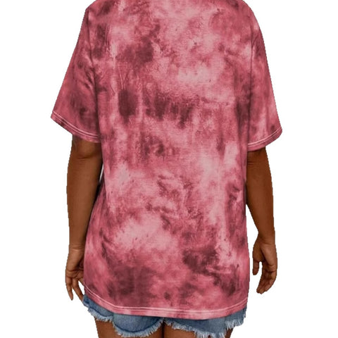 Nouveau t-shirt à manches courtes pour femme, imprimé tie-dye, style décontracté, m301446 