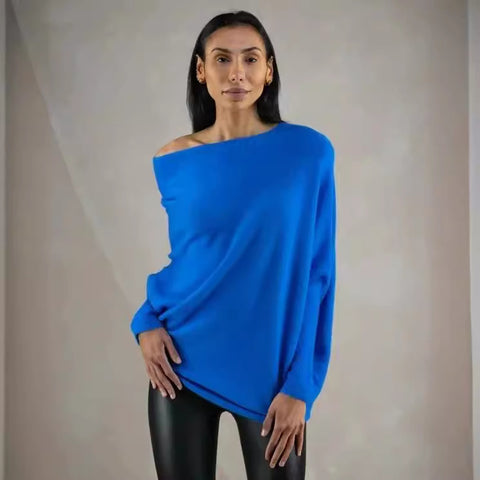 Crew neck long sleeve comfortable temperament knitted pleated jumper m302318