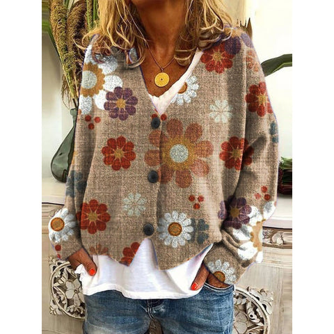 New Christmas abstract print casual cape jacket cardigan sweater m301665