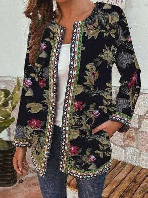 Autumn and winter retro ethnic style print jacket cardigan m303251 01