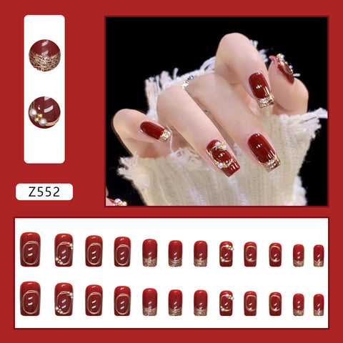 Bourgogne diamant étincelant nouvel an feu rouge manucure paillettes poudre d'or m55010558 