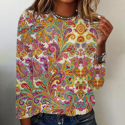 Creative flower 3D digital printing casual trend crew neck T-shirt m302222