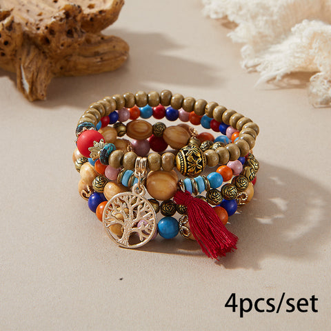 Neues böhmisches Armband, kreatives Quasten-Mehrschicht-Perlenarmband m3331286