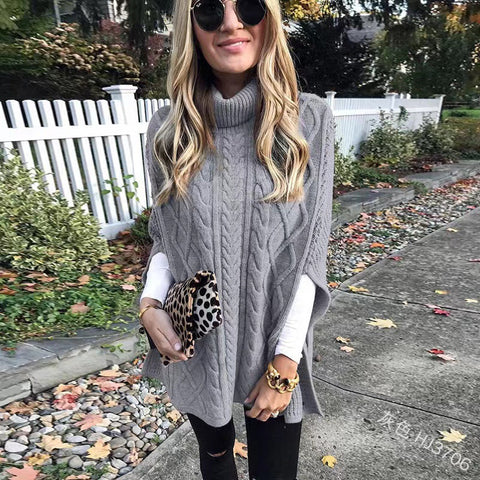 Rollkragenpullover, einfarbig, Street-Hipster-Pullover, lockerer, modischer Pullover für Damen, m300498 