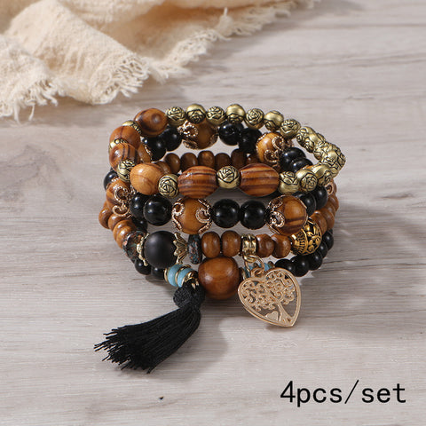Neues böhmisches Armband, kreatives Quasten-Mehrschicht-Perlenarmband m3331286