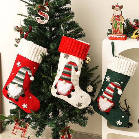 Christmas decoration candy socks embroidery Rudolph Christmas socks children's gift socks gift bag window pendant FF3332058