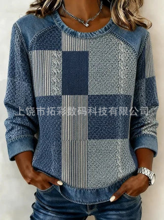 Casual Crew Neck Duck Pattern Sweater FF303438 03