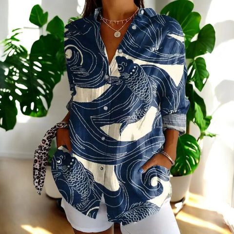 Summer long-sleeved shirt printing pattern printing 3D shirt m302464