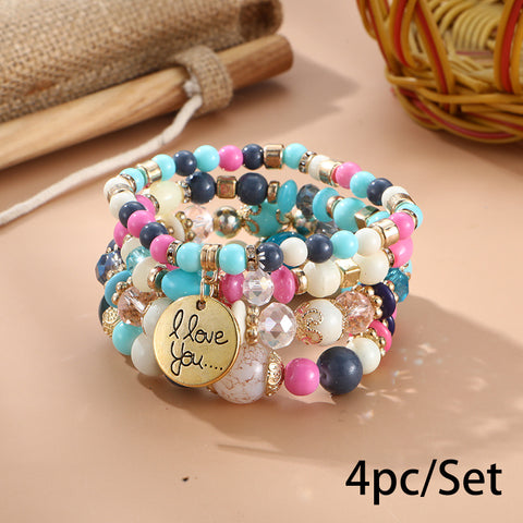 Neues böhmisches Armband, kreatives Quasten-Mehrschicht-Perlenarmband m3331286