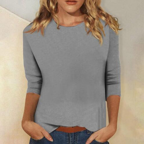 Einfarbiges T-Shirt mit Rundhalsausschnitt und Aufdruck m300770 