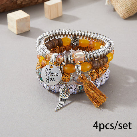 Neues böhmisches Armband, kreatives Quasten-Mehrschicht-Perlenarmband m3331286