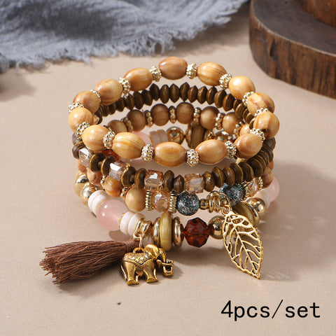 Neues böhmisches Armband, kreatives Quasten-Mehrschicht-Perlenarmband m3331286