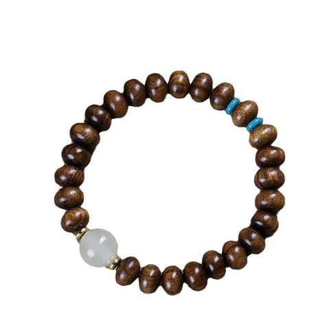 Natürliches vietnamesisches Huanghuali-Armband mit 108 Buddha-Perlen, Lotusarmband aus Palisander, duftendes Wenwan-Holzarmband m3331302