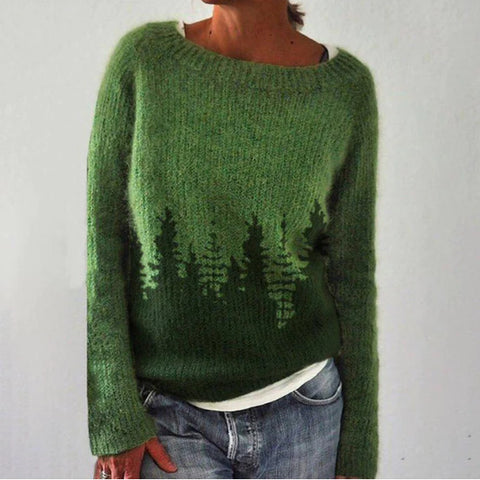 Rundhalsausschnitt, farblich passender, lockerer, modischer Pullover, Strickpullover m300485 