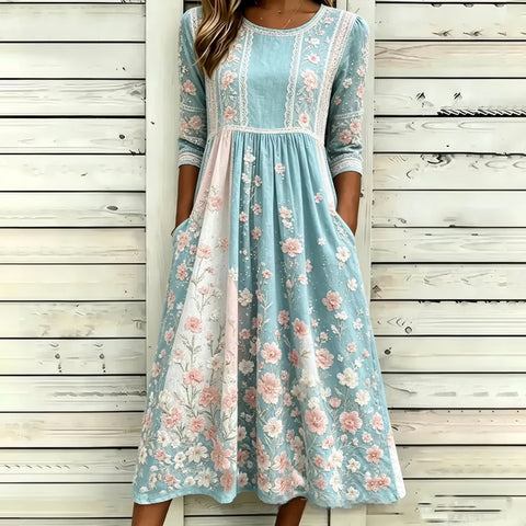 Fashion digital printing wide dress floral m303053
